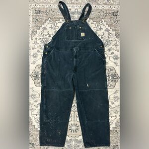Carhartt R01 BLK Overalls 52x32 Thrashed Worn In Stained Faded Streetwear Work